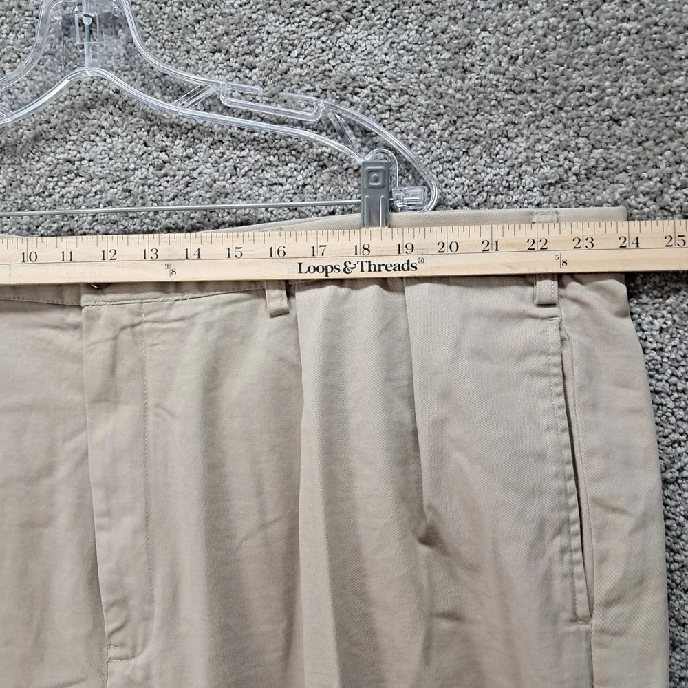 Polo Ralph Lauren Andrew Pant Mens 48B-30 Tan Pleated Cotton Chino Trousers 7635
